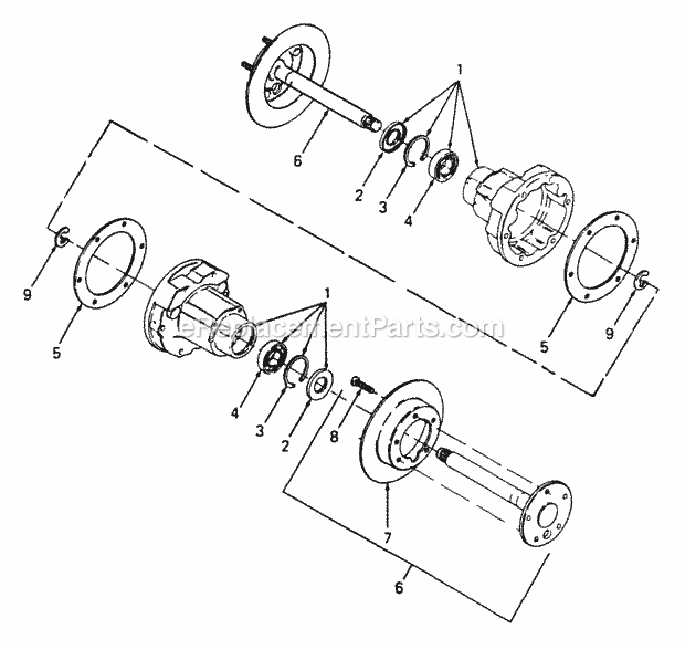 Rear Axle Carrier Diagram and Parts List for 2086 880001-899000, 14A-735-100, 146-735-100 Cub Cadet Lawn Tractor